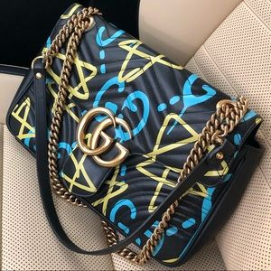 Gucci Ghost Medium Marmont GG Black/Green/Blue